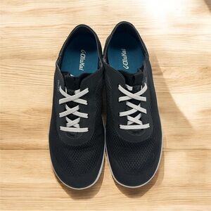 OluKai Men's Moku Pae Mesh Shoes Black/Blue Coral